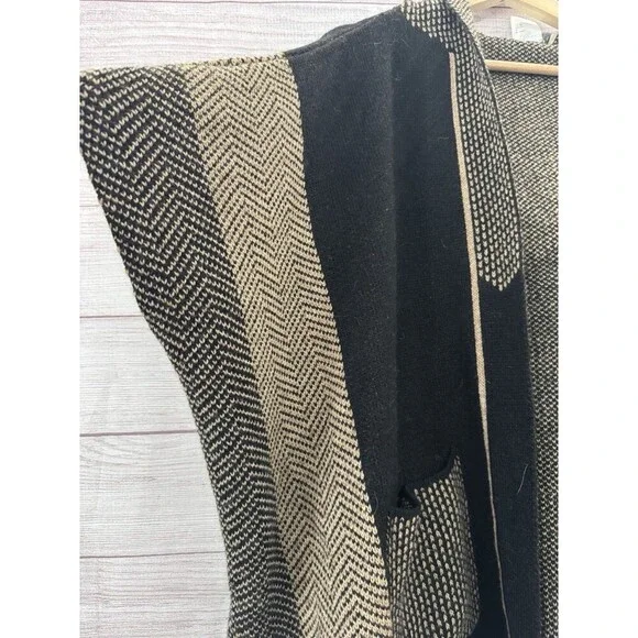 Cocogio SweaterCardigan Open Hoodie Women Black Wool Blend Made In Italy Wool